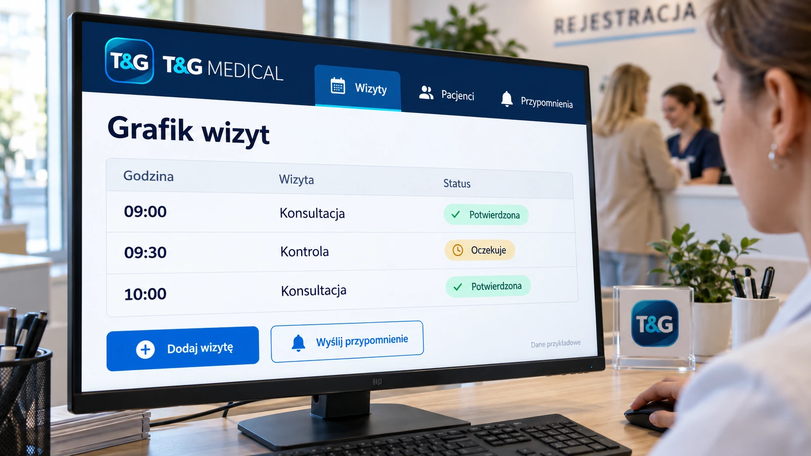 Zapytania i obsługa kontaktów — Przykładowy panel T&G — wizualizacja zastosowania.