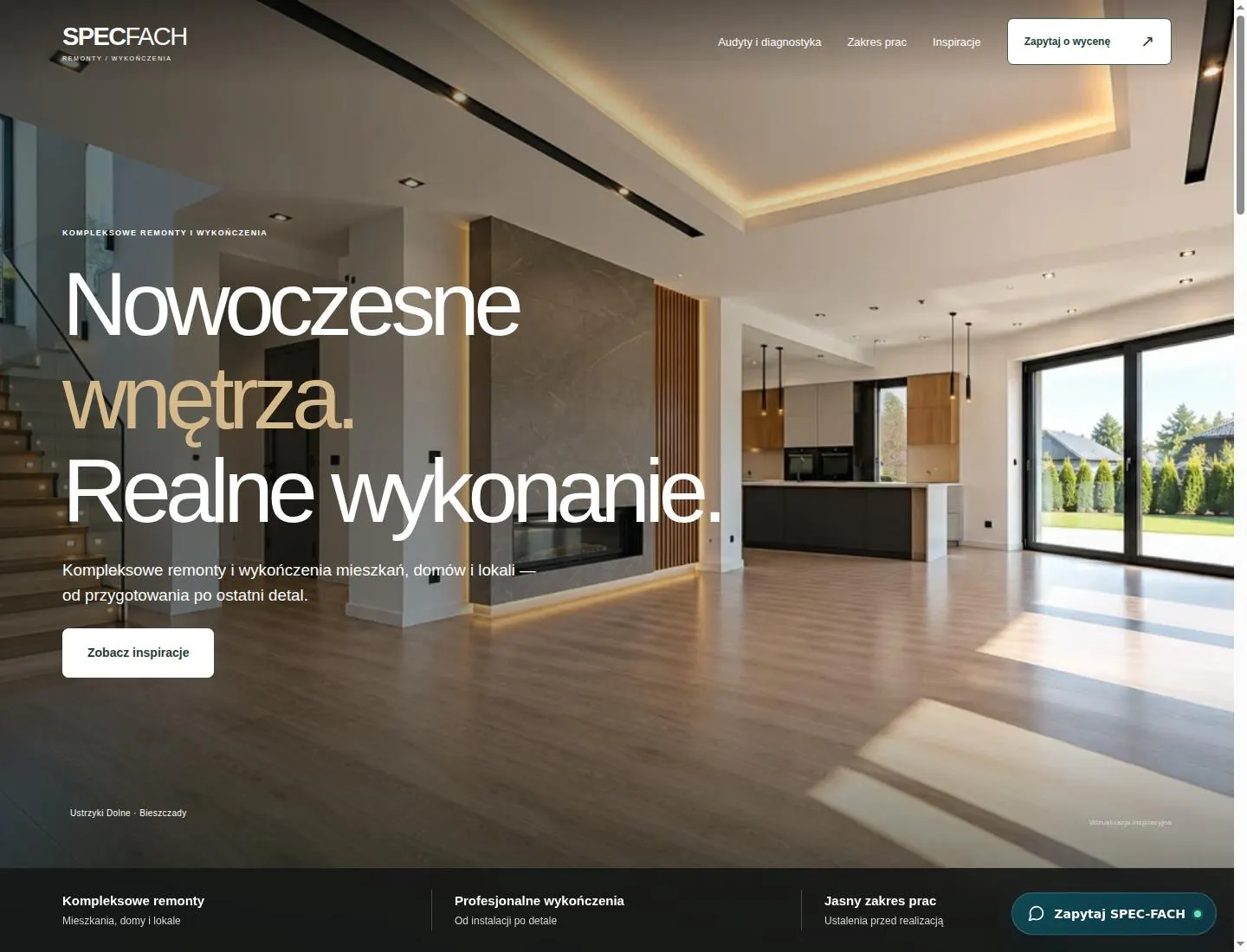 Rzeczywisty zrzut strony SPEC-FACH